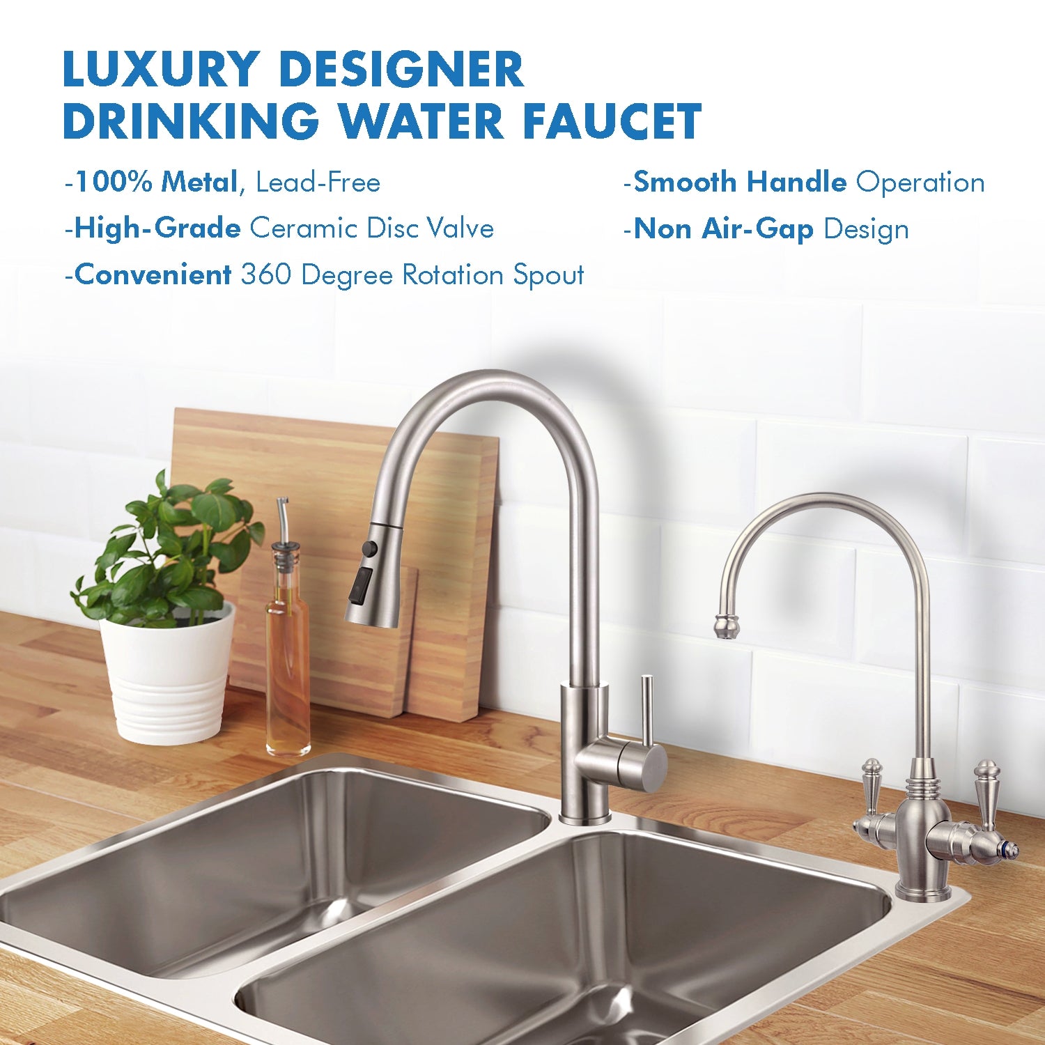 ARLINGTON Hot and Cold Water Reverse Osmosis Faucet - Brushed Nickel, Lead-Free
