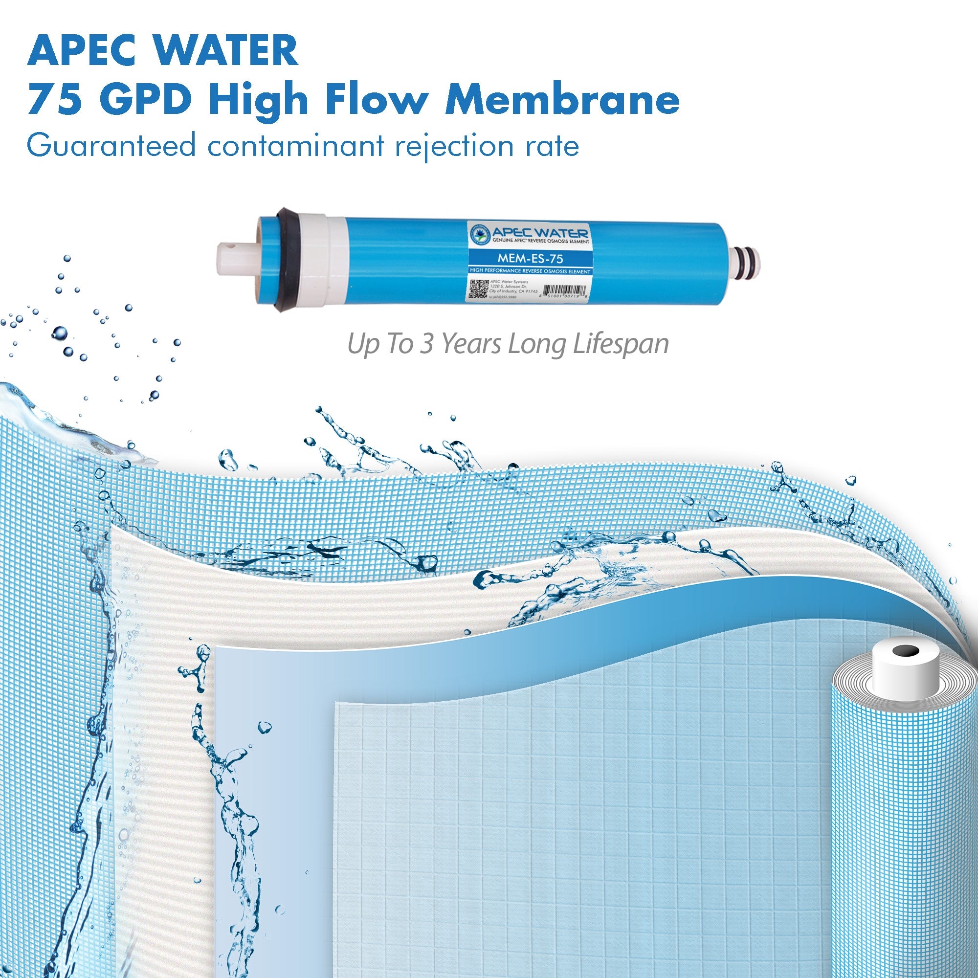 APEC RO Replacement Filters Complete Filter Set for ESSENCE 75 GPD PH Reverse Osmosis 6-Stage Systems (Stages 1-6)