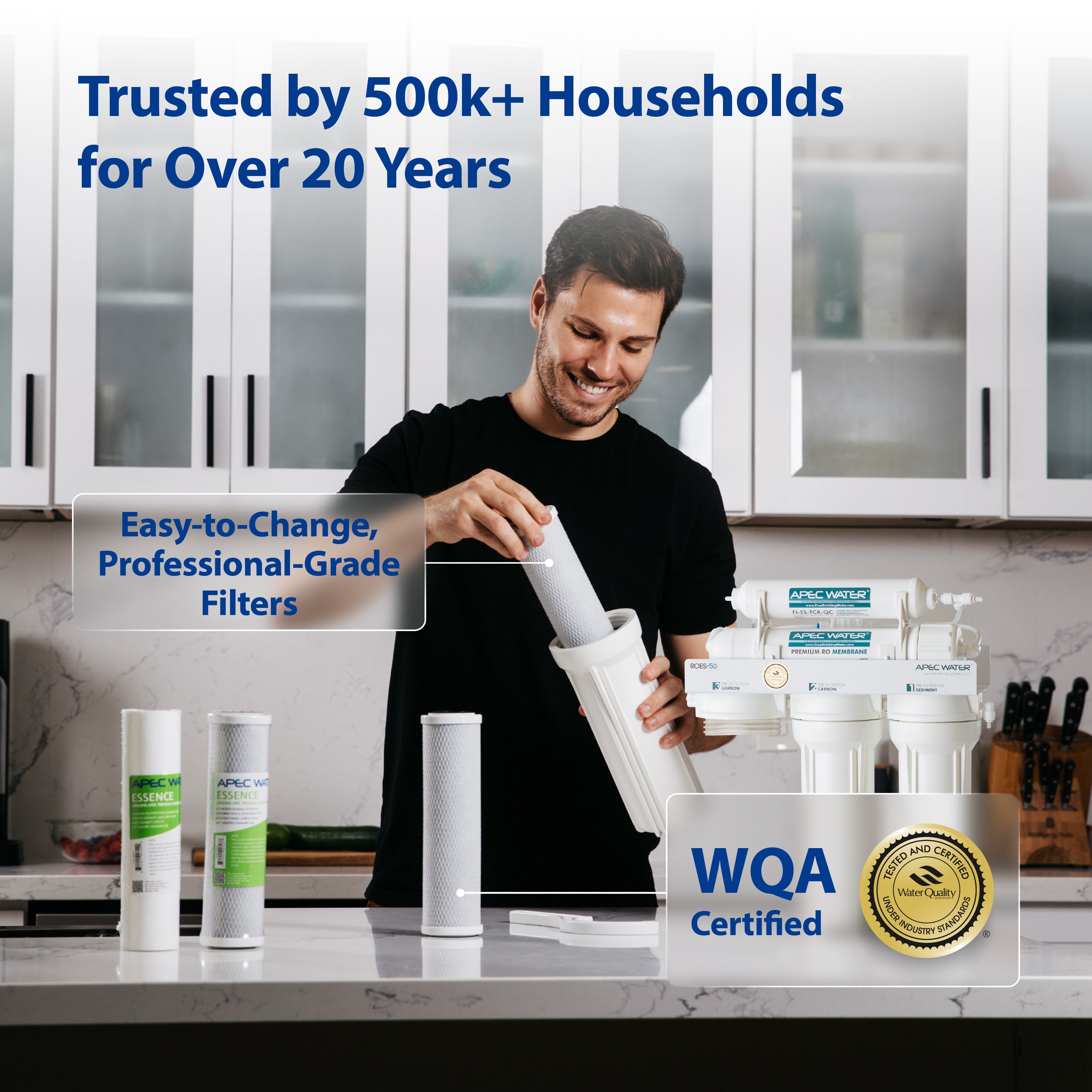 ROES-PH75 - Essence Alkaline Mineral 6-Stage 75 GPD Reverse Osmosis Water Systems for Drinking Water, WQA Certified