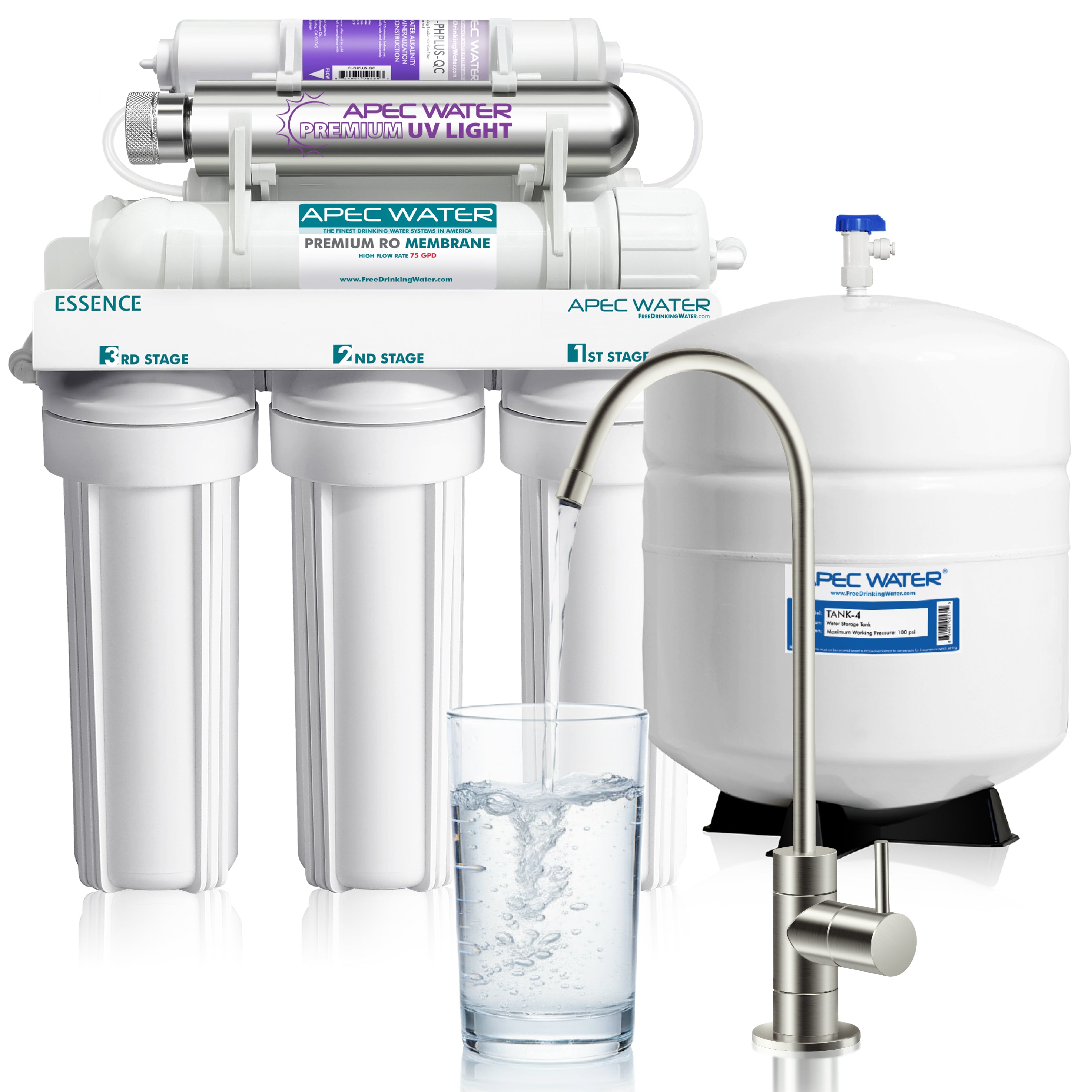 RO System Added Alkaline Mineral and UV Light Filter