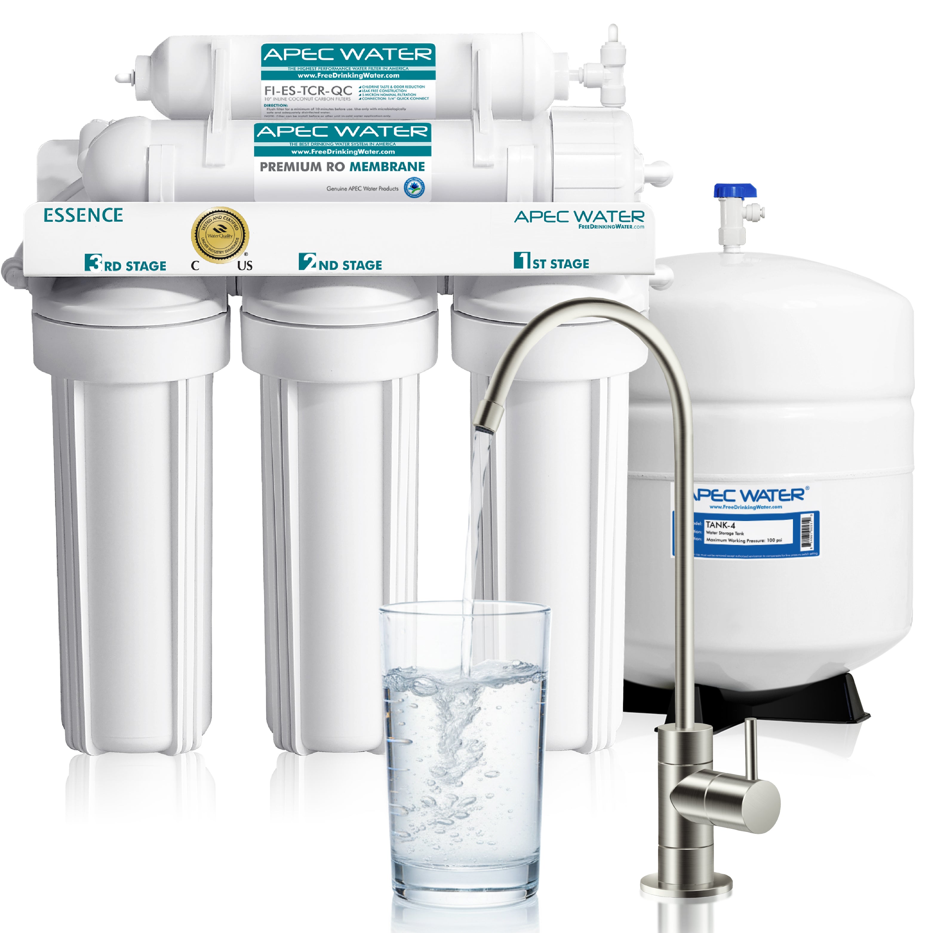 ROES-50 - Essence 5-stage 50 GPD Reverse Osmosis Water System for Drinking Water, WQA Certified