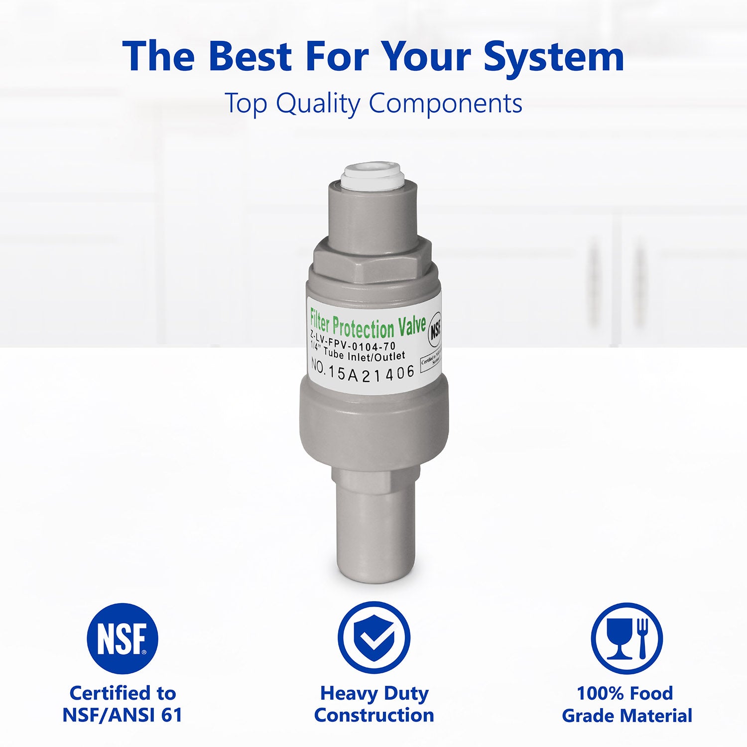 Water Pressure Reducer Protection Valve for RO Reverse Osmosis and Filter Units, 70 psi