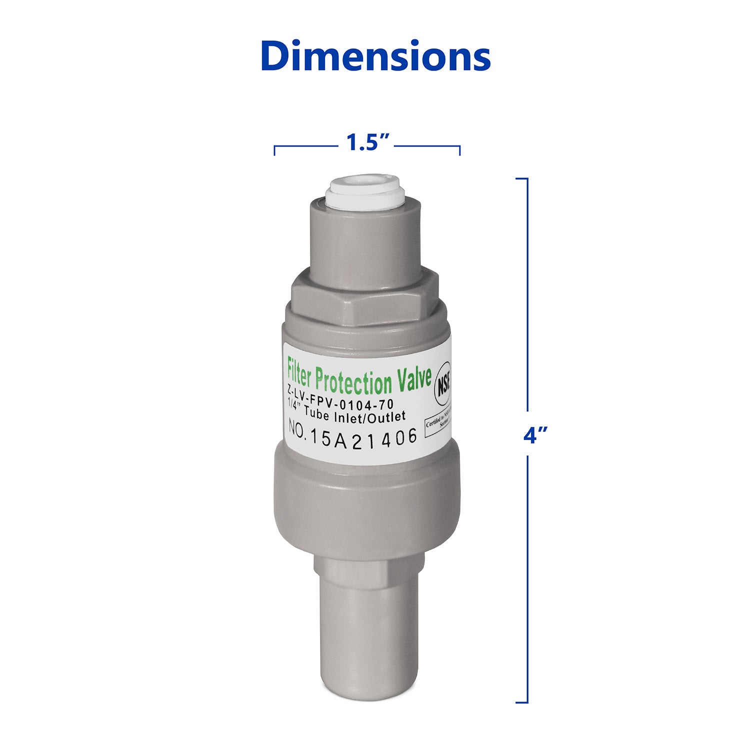 Water Pressure Reducer Protection Valve for RO Reverse Osmosis and Filter Units, 70 psi
