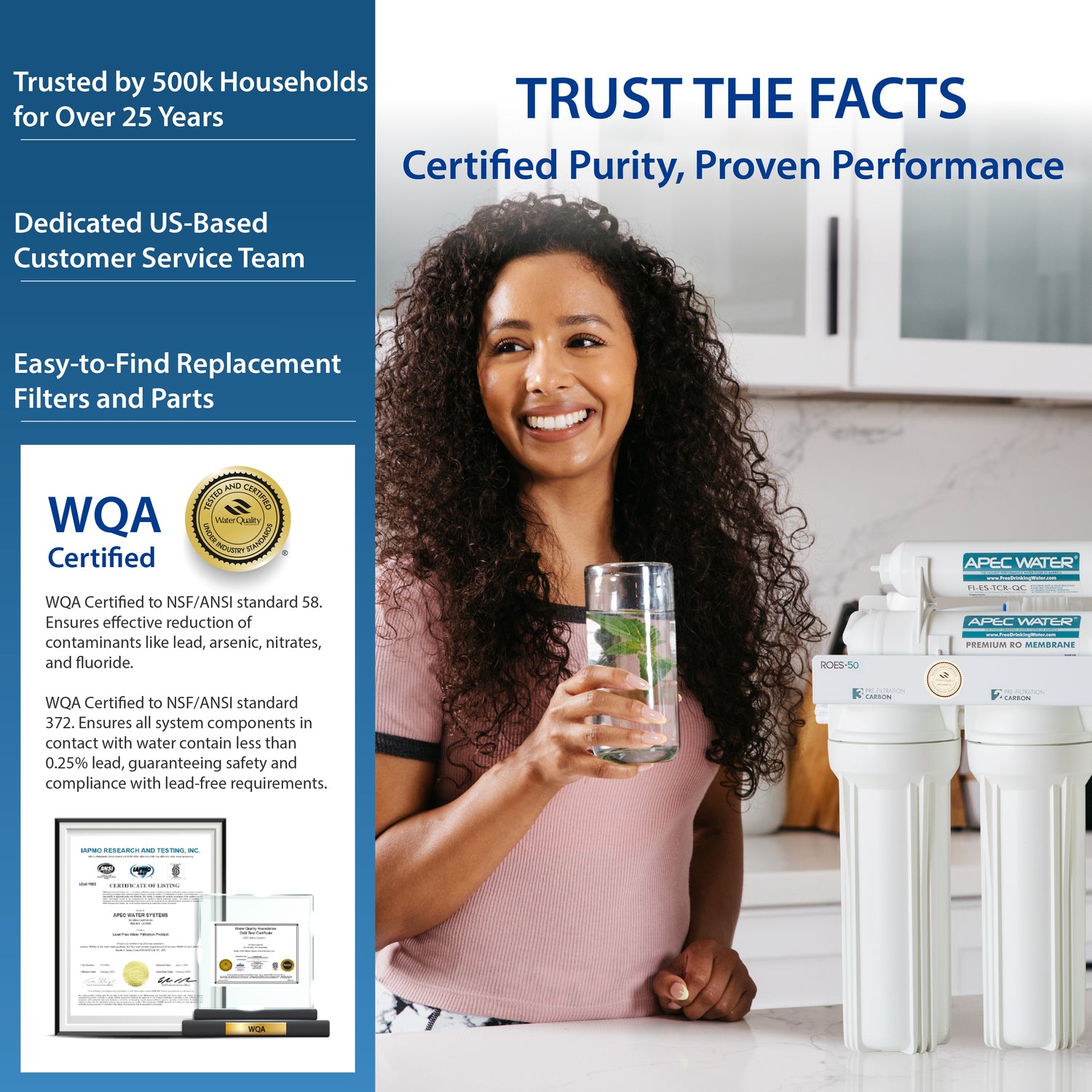 ROES-50 - Essence 5-stage 50 GPD Reverse Osmosis Water System for Drinking Water, WQA Certified