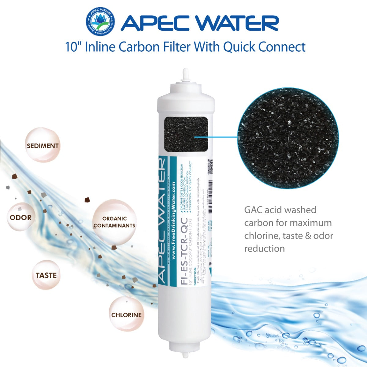 APEC RO Replacement Filters Complete Filter Set for ESSENCE 75 GPD PH Reverse Osmosis 6-Stage Systems (Stages 1-6)