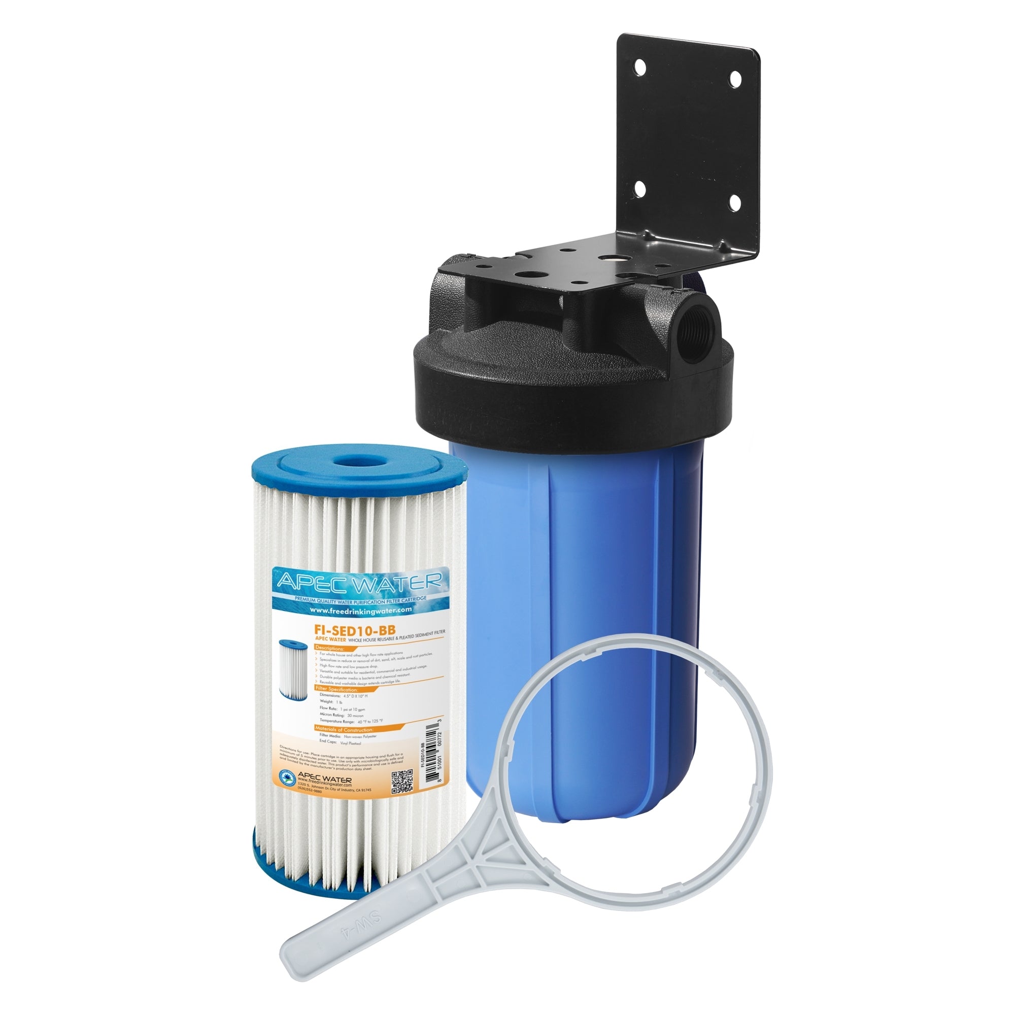 Water Filter System Max Water 2 Stage Whole House - 10 Inch Sediment & Carbon Filtration Water Filtration System