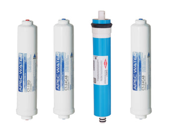 APEC RO Replacement Filters Complete Filter Set for ULTIMATE RO-QUICK90 Compact Reverse Osmosis Systems (Stages 1-4)