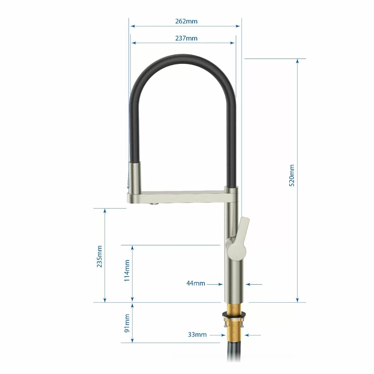 2 in 1 faucet dimensions chart