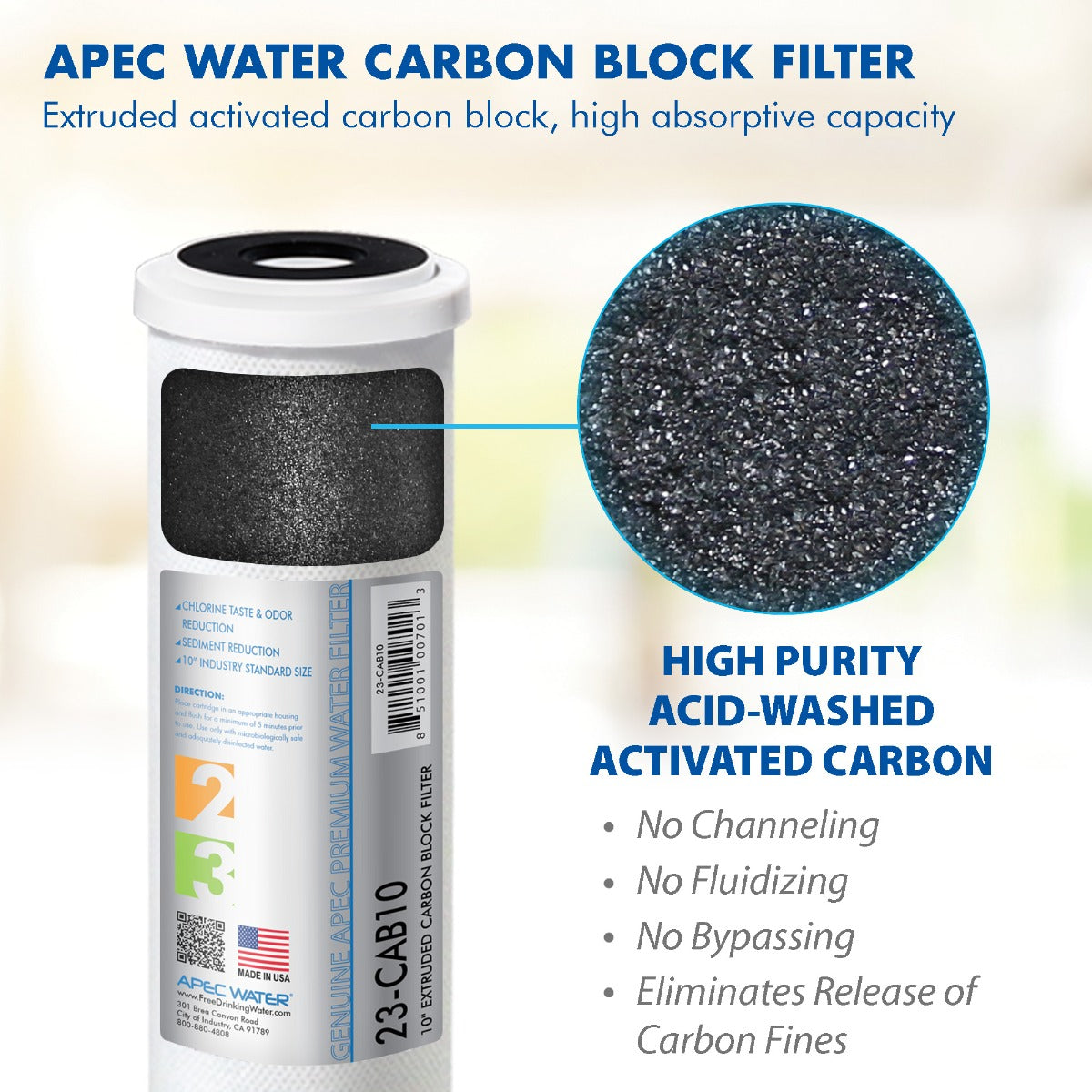 APEC ULTIMATE Series 10 Inch x 2.5 Inch Carbon Block Pre-filter