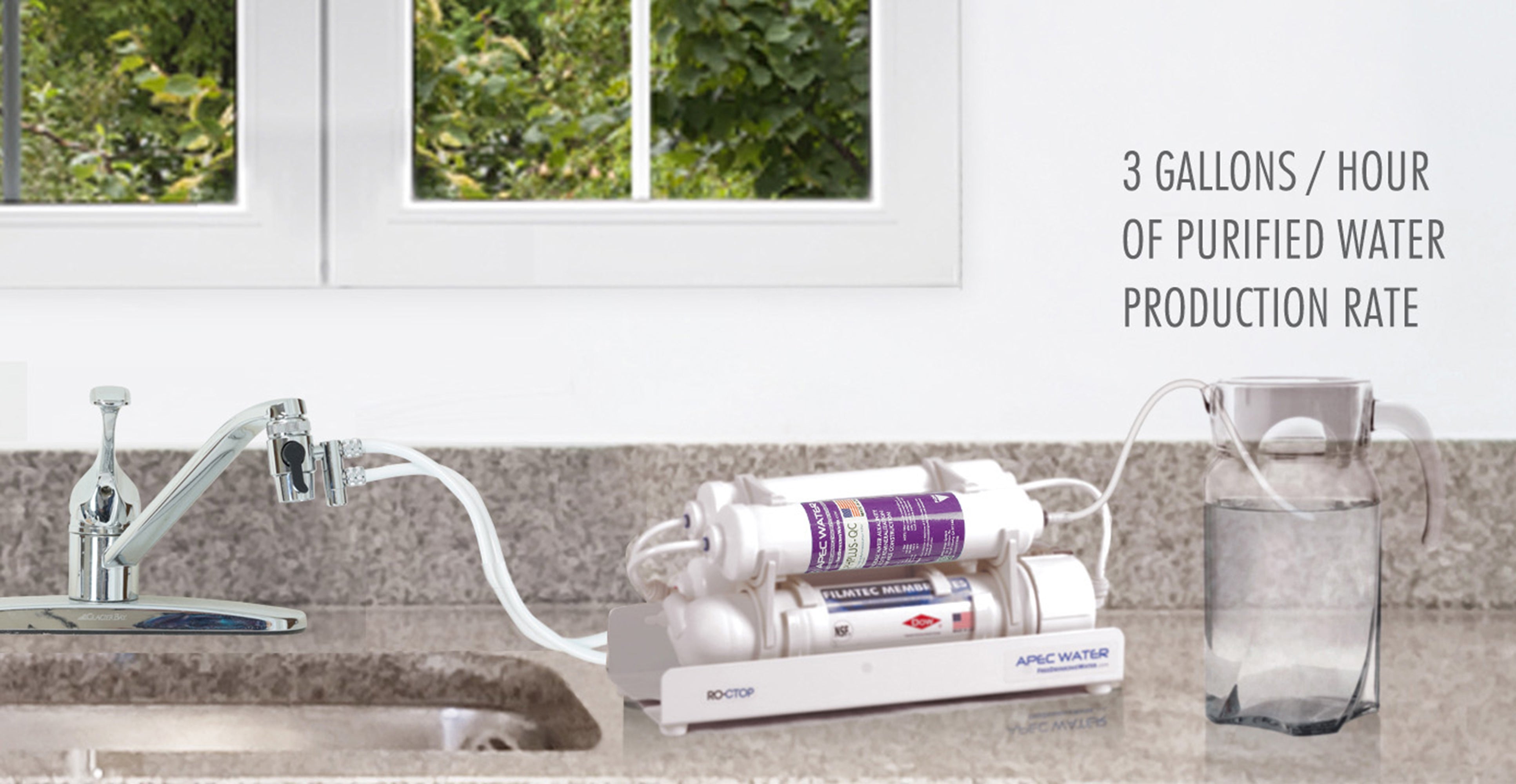 RO-CTOP-PH – Portable Alkaline Mineral 90 GPD Countertop Reverse Osmosis Water Systems for Drinking Water