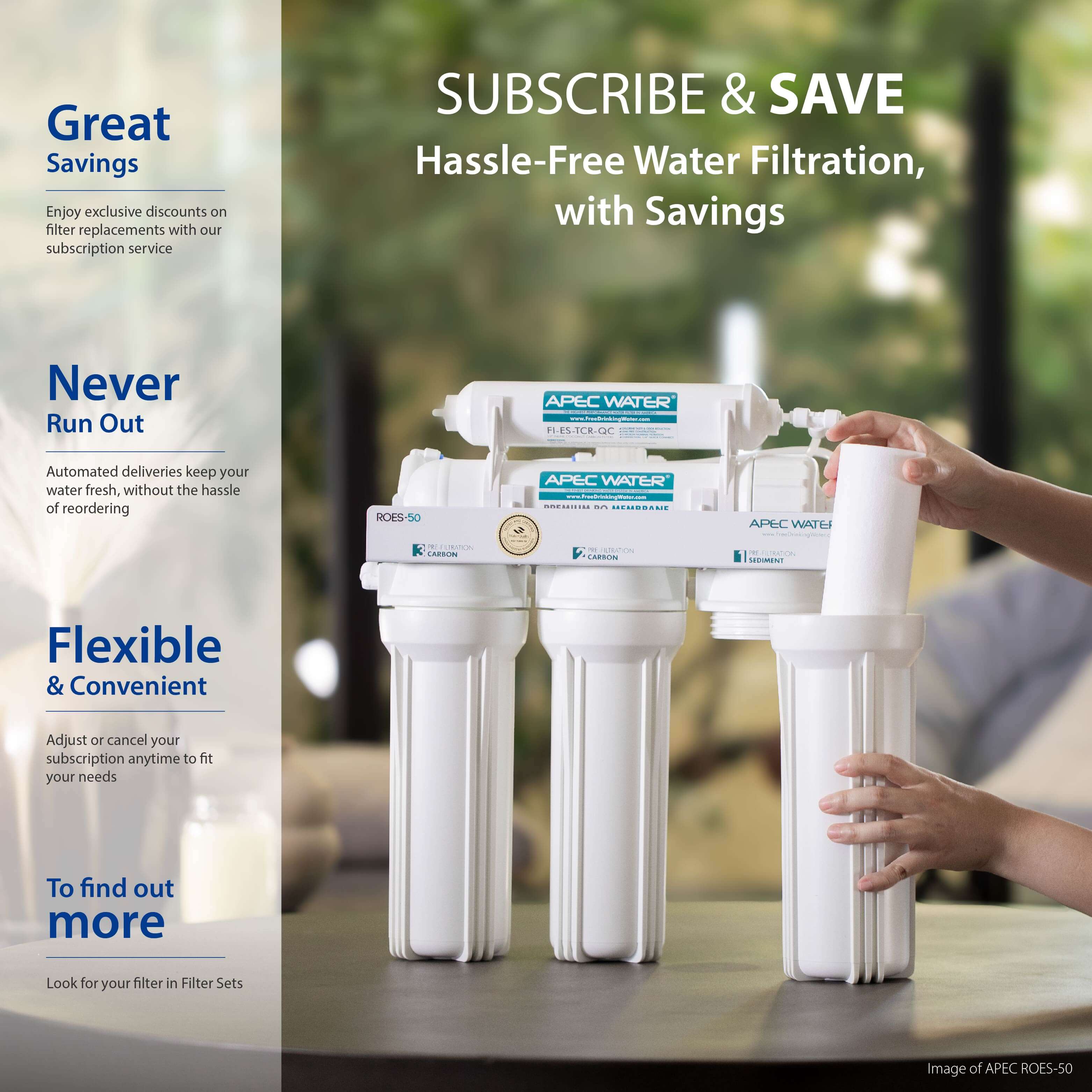 ROES-50 - Essence 5-stage 50 GPD Reverse Osmosis Water System for Drinking Water, WQA Certified