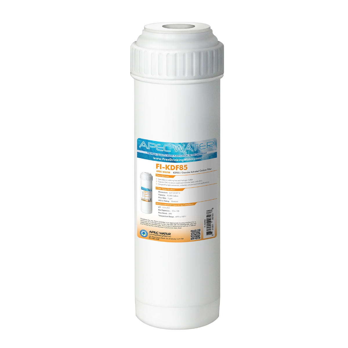 APEC KDF85 2.5x10 GAC Filter for Heavy Metals & Hydrogen