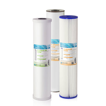 APEC 20 Inch Whole House Sediment, Iron, Carbon Replacement filter set for CB3-SED-IRON-CAB20-BB